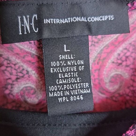 INC International Concepts Paisley Print Blouse & Shell Black Pink - Picture 5 of 11